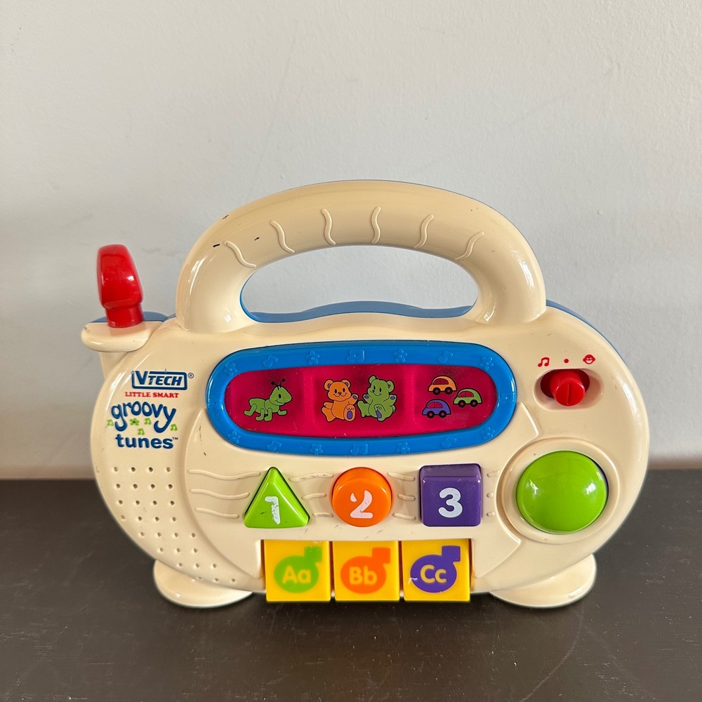 VTG VTech Little Smart‎ Groovy Tunes Toddler Musical Boombox Toy Blue Cream 301